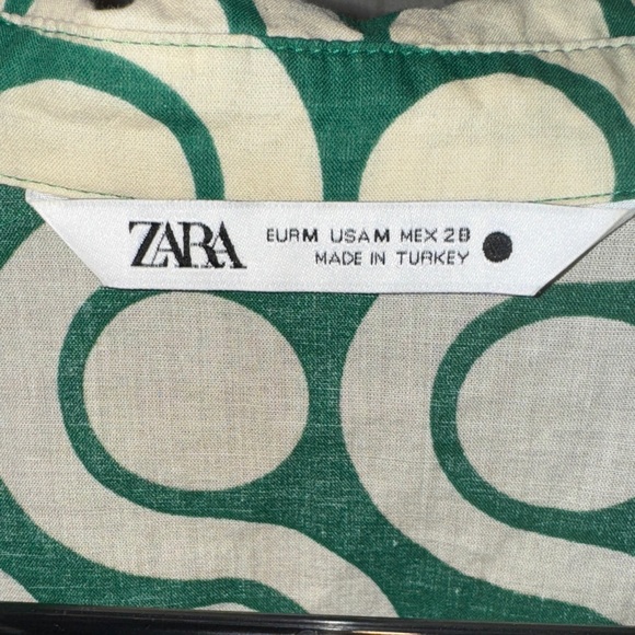 Zara Green and Cream Swirl Dress - Picture 2 of 3